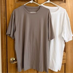 Gray and White T-Shirt Set